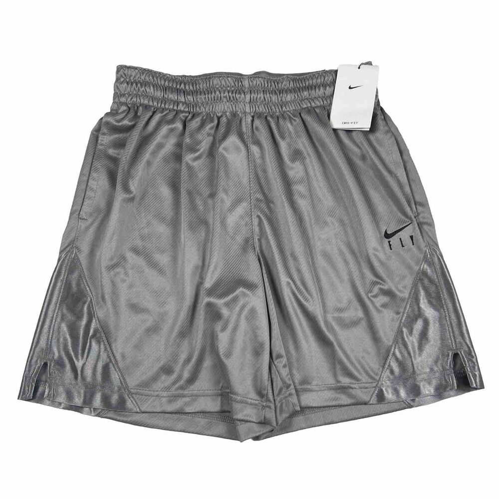 New Nike Fly Women's Crossover Basketball Shorts Size S Gray/Grey DH7363-073